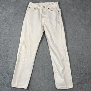 Vintage 90's Women's Levis 501 Jeans 30x30 White Denim Workwear USA